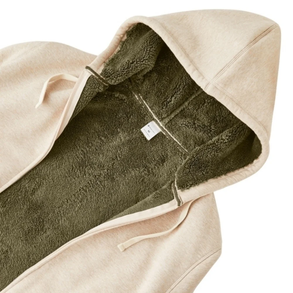 Member's Mark Men's Full-Zip Soft Fleece Sherpa Lined Hoodie Java Roast